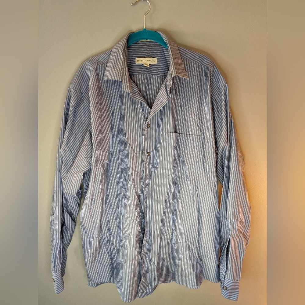 Pronto-Uomo XL Button Down Dress Shirt Long Sleeve